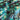 Close-up of a pure wool fabric with painterly florals in green, black, and blue.