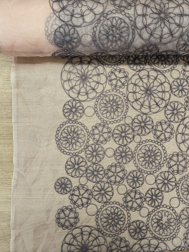 Veluna 100% Silk, Organza with Corded Embroidery