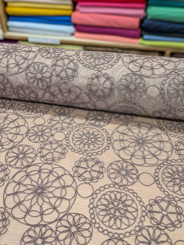 Veluna 100% Silk, Organza with Corded Embroidery
