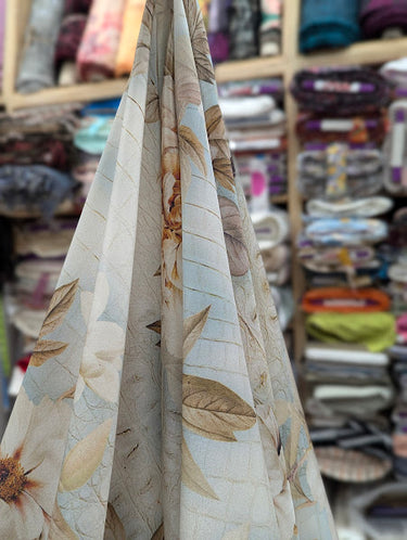 Wild Peony 100% Silk, Crepe de Chine
